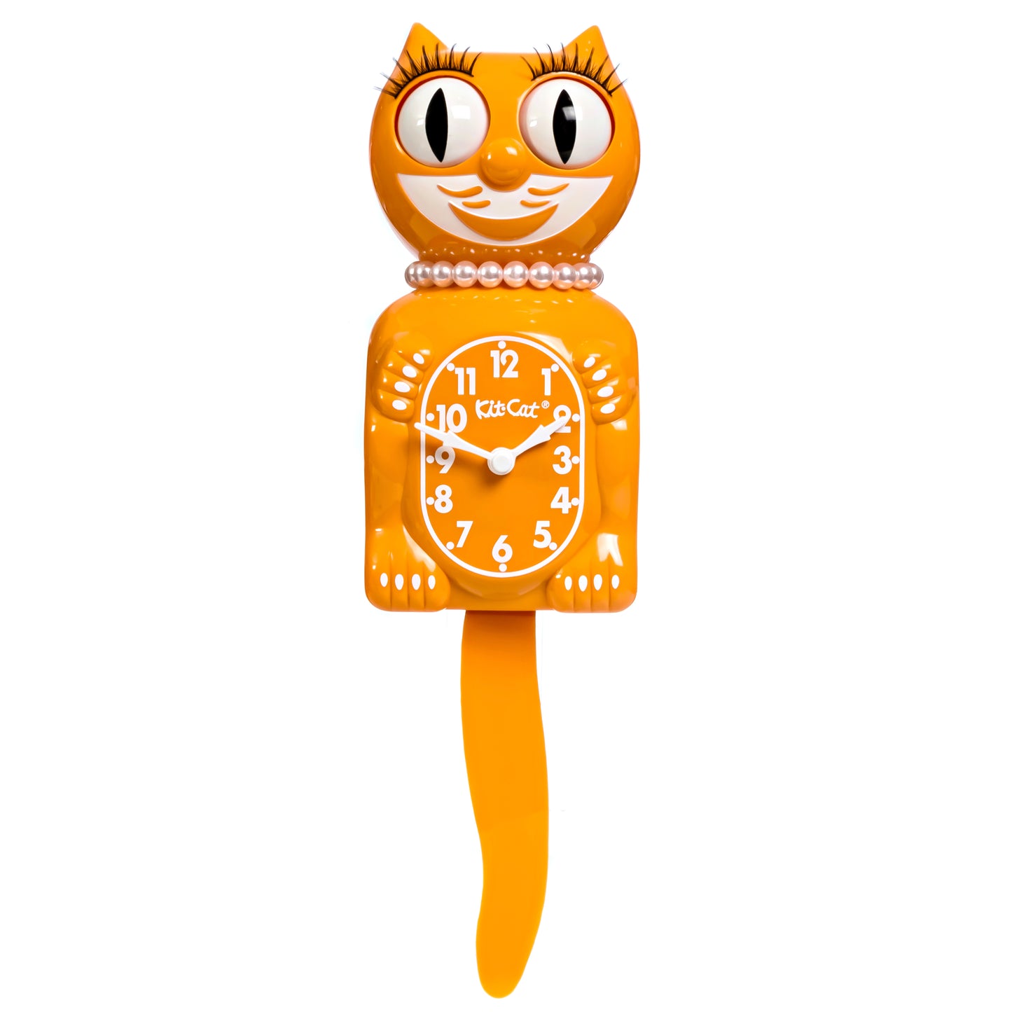 Festival Orange Lady Kit-Cat Klock