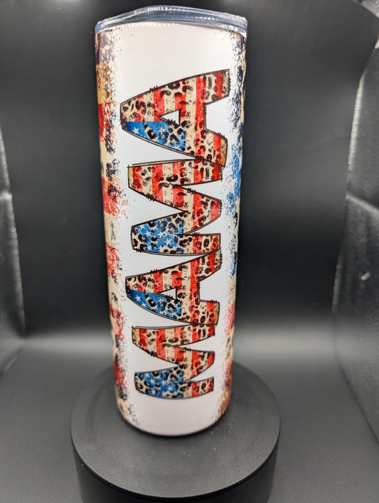 Red, White, and Blue Mama Tumbler