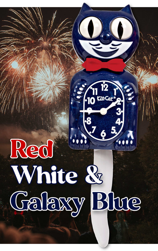 Red, White & Galaxy Blue Kit-Cat Klock