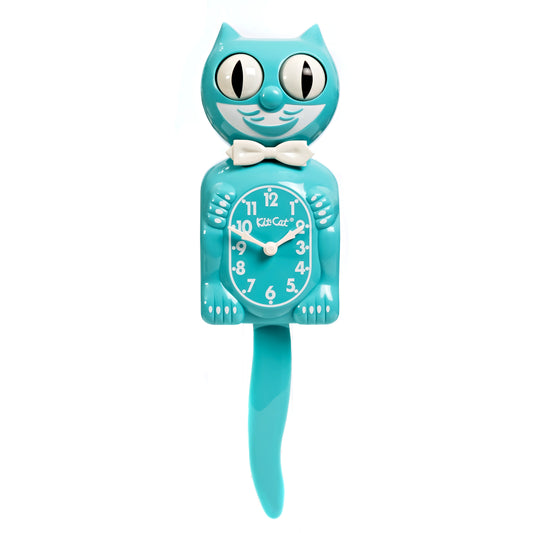 Vibrant Blue Turquoise Lady Kit-Cat Klock