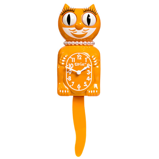 Festival Orange Lady Kit-Cat Klock